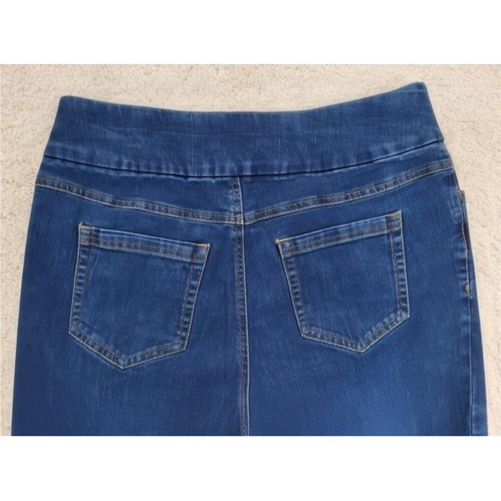 Woman Within size 14W pull-on jeans elastic waist 4 pockets tapered blended - Picture 9 of 9